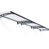 Grey Aquila 4.5m x 0.9m Door Canopy with clear polycarbonate panels, designed to provide stylish and durable protection for doorways