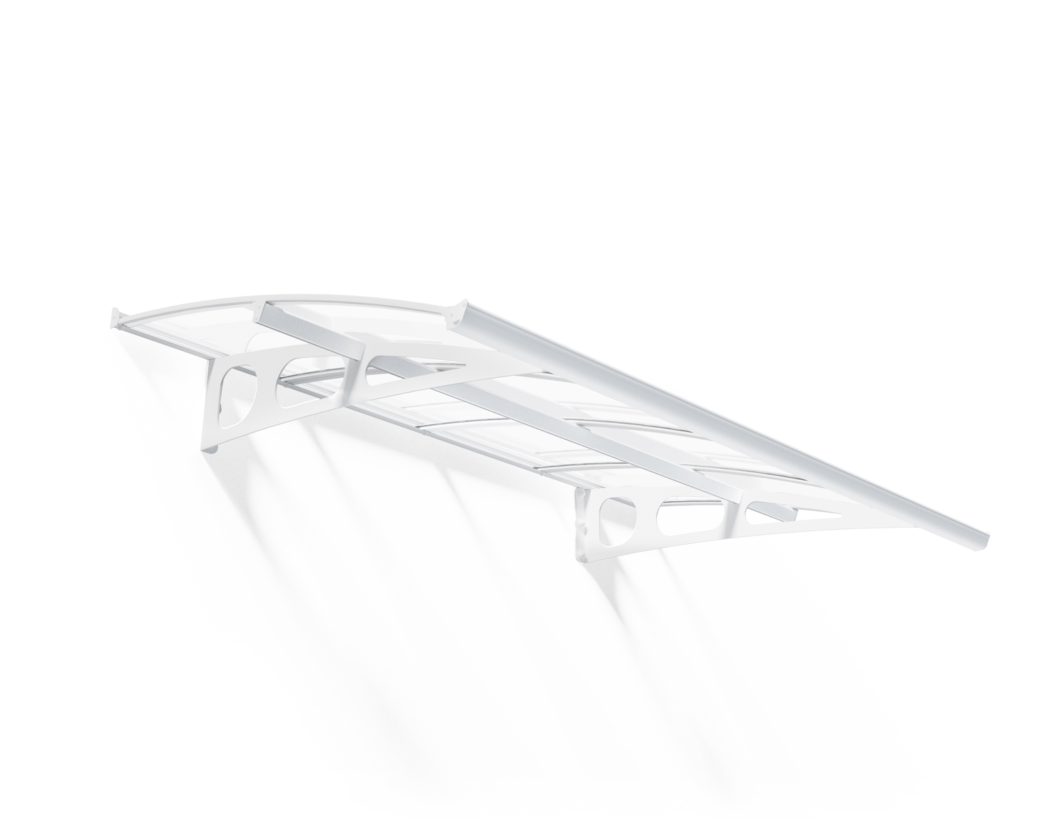 White Bordeaux 2.2m x 1.4m Door Canopy with clear polycarbonate panels, designed to provide stylish and durable protection