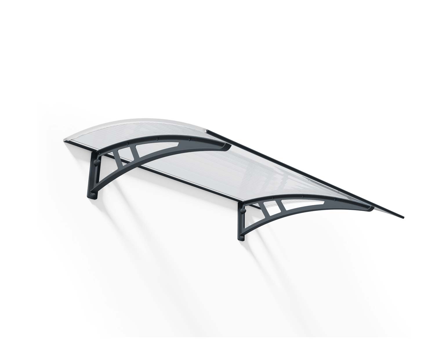 Door Awning Calisto 3 ft. x 4 ft Grey Structure & Twin Wall Glazing