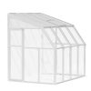 2m x 2.5m white Lean to Conservatory sunroom with clear polycarbonate panels, showcasing its spacious and modern interior design