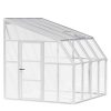 2.5m x 2.5m white Lean to Conservatory sunroom with clear polycarbonate panels, showcasing its spacious and bright interior