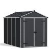 Plastic Storage Shed Rubicon 6 ft. x 10 ft. with Dark Grey Polycarbonate Multiwall & Aluminium Frame