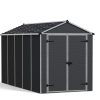 Plastic Storage Shed Rubicon 6 ft. x 12 ft. with Dark Grey Polycarbonate Multiwall & Aluminium Frame