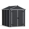 Plastic Storage Shed Rubicon 6 ft. x 8 ft. with Dark Grey Polycarbonate Multiwall & Aluminium Frame