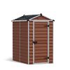 Amber 4ft x 6ft Skylight garden shed with a sturdy aluminum frame and polycarbonate panels, designed for durable outdoor storage