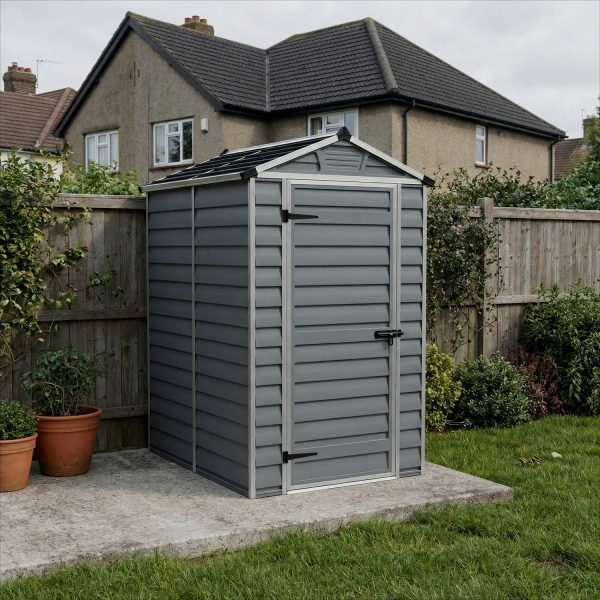 Palram Canopia Garden Sheds Skylight 4x6 Dark Grey Main 1 UK