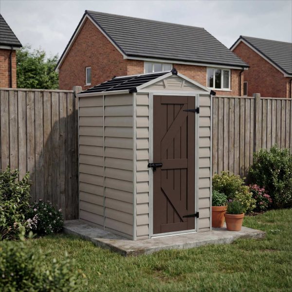 Palram Canopia Garden Sheds Skylight 4x6 Tan Main 1 UK