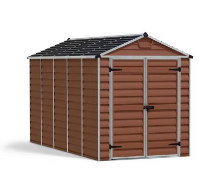 Skylight 6 ft. x 12 ft. Plastic Storage Shed with Amber Polycarbonate Walls & Aluminium Frame