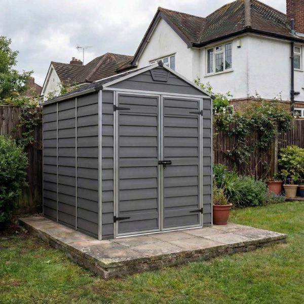 Palram Canopia Garden Sheds Skylight 6x8 Dark Grey Main 1 UK