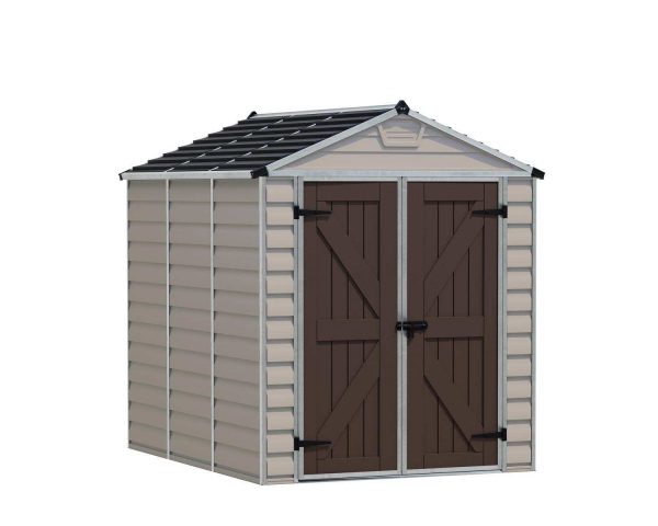 Skylight 6' x 8' Plastic Storage Shed with Tan Polycarbonate Walls & Aluminium Frame
