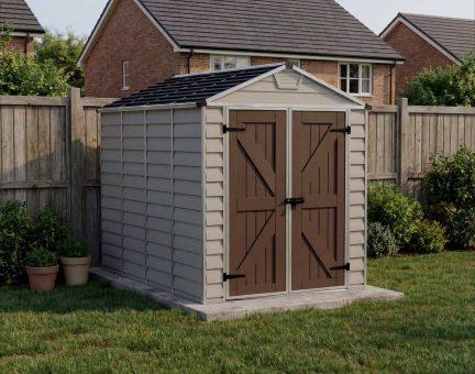 Skylight 6ft. x 10ft. Garden Shed - Tan Polycarbonate Panels