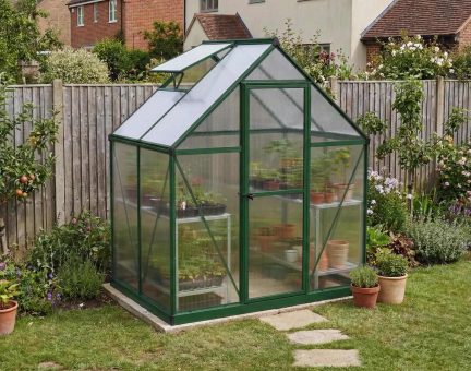 Mythos 6' x 4' Greenhouse - Green Aluminium Frame & Twinwall Polycarbonate Panels