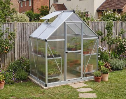 Mythos 6' x 4' Greenhouse - Silver Aluminium Frame & Twinwall Polycarbonate Panels