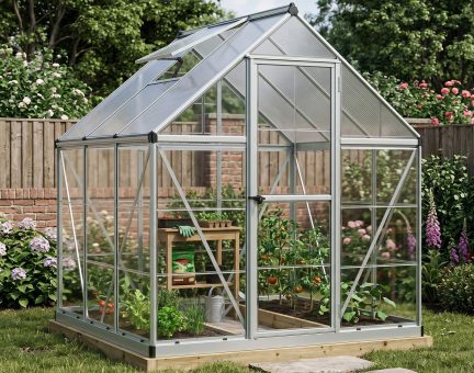 Hybrid 6 ft. x 6 ft. Greenhouse Kit - Silver Structure & Hybrid Panels