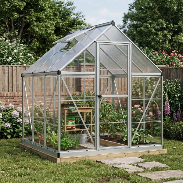 Palram Canopia Greenhouses Nature 6x6 Silver Main 1 UK