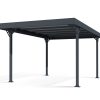 10ft x 16ft grey Palma carport with a sturdy aluminium frame and polycarbonate roof, providing sleek, modern shelter for your vehicle