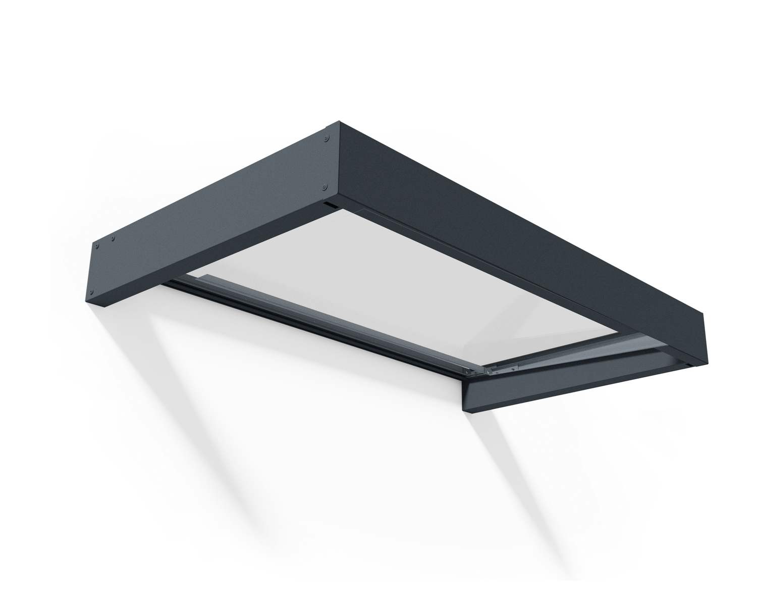 Grey Sophia 1.5m x 0.9m door canopy with clear polycarbonate panels, offering durable and stylish protection for doorways
