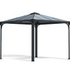 Palermo 3m x 3m Garden Gazebo in Grey Aluminium with Polycarbonate Roof