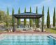 Poolside 11 ft x 13 ft aluminium gazebo with garden furniture