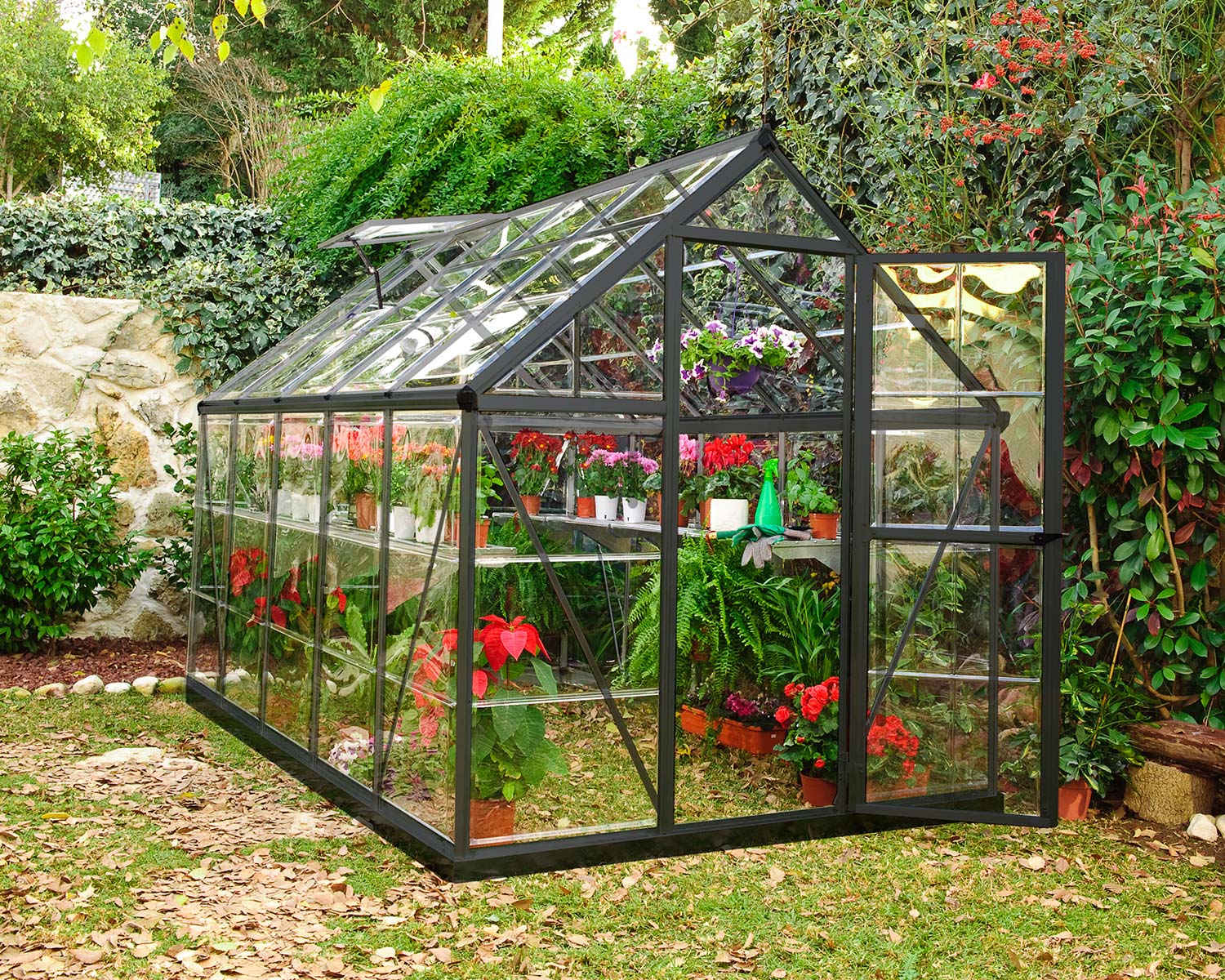 Greenhouse Harmony 6' x 10' Kit - Grey Structure & Clear Glazing