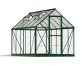 6ft x 10ft green Hybrid greenhouse with transparent polycarbonate panels and a durable aluminum frame