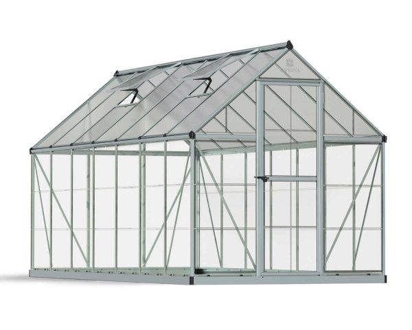 Greenhouse Hybrid 6' x 14' Kit -Silver Structure & Hybrid Glazing