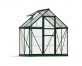 6ft x 4ft green Hybrid greenhouse with a sturdy aluminum frame and clear polycarbonate panels