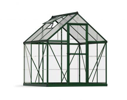 Greenhouse Hybrid 6' x 6' Kit - Green Structure & Hybrid Glazing