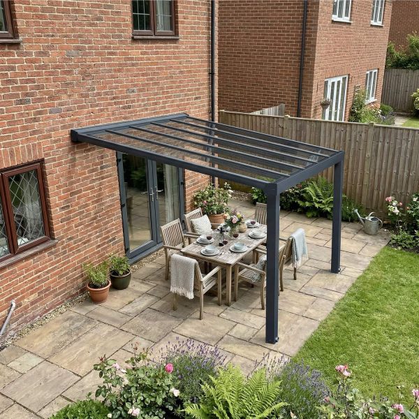 Palram Patio Covers Stockholm 3.4x3.7 Grey Clear Main 1 UK