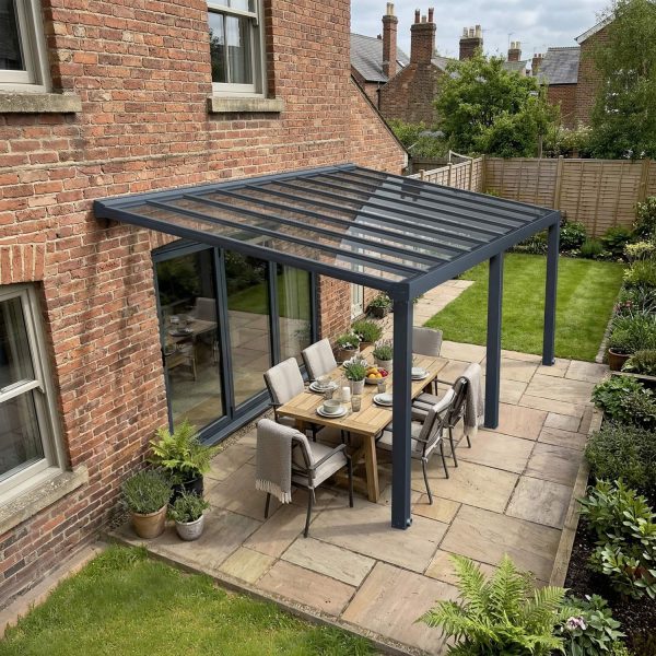 Palram Patio Covers Stockholm 3.4x6.6 Grey Clear Main 1 UK