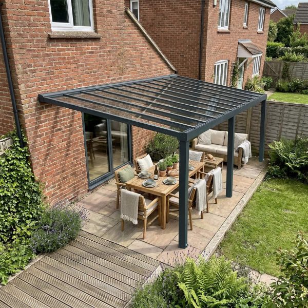 Palram Patio Covers Stockholm 3.4x8.1 Grey Clear Main 1 UK