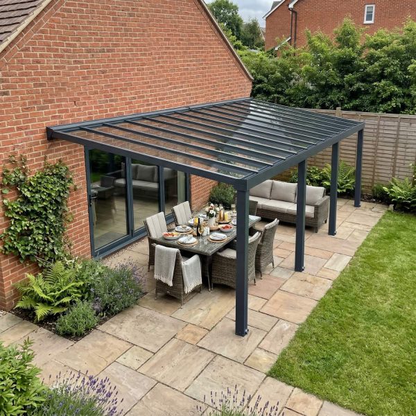 Palram Patio Covers Stockholm 3.4x9.5 Grey Clear Main 1 UK