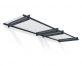 Grey Nancy 3m x 0.9m door canopy with clear polycarbonate panels, offering sleek and durable protection for doorways