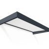 Grey Sophia 2m x 0.9m door canopy with clear polycarbonate panels, offering stylish and reliable protection for doorways