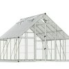 10ft x 12ft silver Balance greenhouse featuring a robust aluminum frame and clear polycarbonate panels