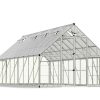 Elegant 10ft x 20ft silver Balance greenhouse with a durable aluminum frame and crystal-clear polycarbonate panels