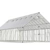 10ft x 28ft silver Balance greenhouse, featuring a robust aluminum frame and transparent polycarbonate panels