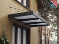 Sophia XL 2.86m x 1.4m grey door canopy with white panels and HeatBlock technology for durable entrance protection