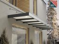 Sophia XL Grey 6.60m x 1.4m door canopy with white polycarbonate panels, providing durable and elegant protection for larger entrances