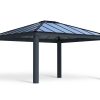 Aluminum Gazebo Dallas 14 ft. x 16 ft. Kit - Grey Structure and Polycarbonate Panels