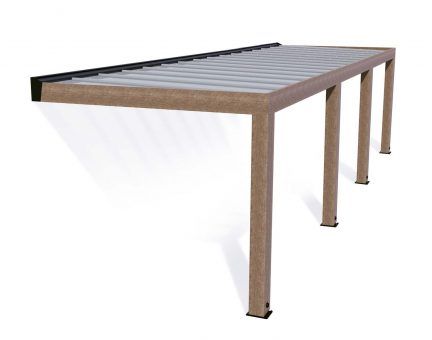 Helsinki Cedar Wood Patio Cover 3X10m Solar Control Panels
