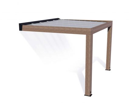 Helsinki Cedar Wood Patio Cover 3 x 3.4m Solar Control Panels