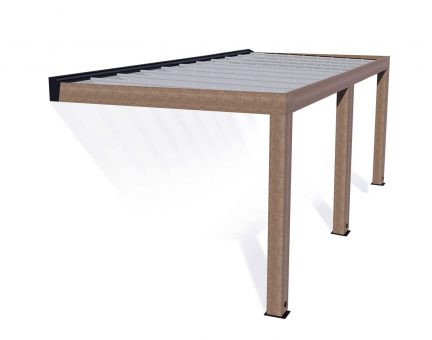 Helsinki Cedar Wood Patio Cover 3X6.6m Solar Control Panels