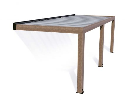 Helsinki Cedar Wood Patio Cover 3 x 7.3m Solar Control Panels