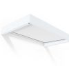 White Sophia 1.5m x 0.9m door canopy with opal-clear polycarbonate panels, providing stylish and reliable protection for entrances