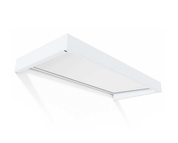 White Sophia 2m x 0.9m door canopy with opal polycarbonate panels, providing reliable doorway protection