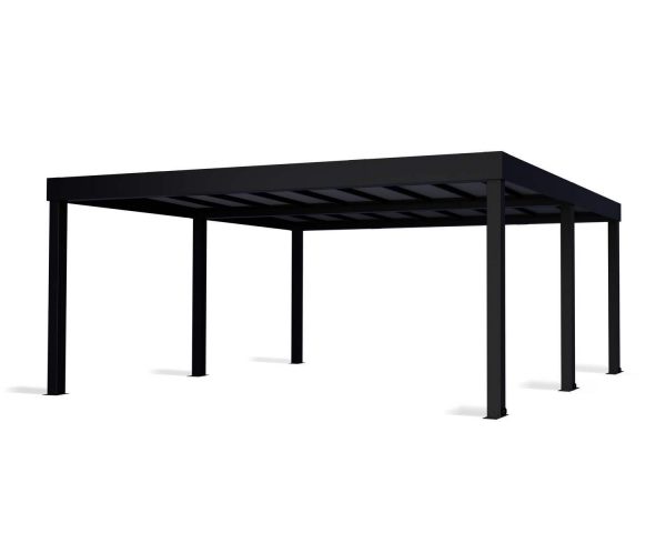 Palram Canopia Carports Oslo 6x6 20x20 Black Grey CutOut 1