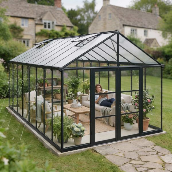 Palram Canopia Greenhouses ARIA 10x20 3x6 Black Clear Main 7 UK