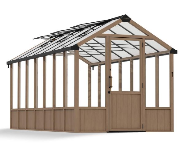 Palram Canopia Greenhouses NATURA 8x17 2.4x5 Wood Clear CutOut