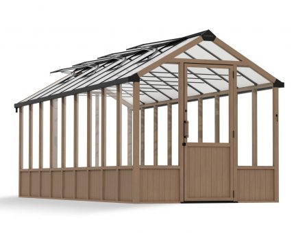 Greenhouse Kits Natura Cedar Wood 8 ft. x 22 ft. - Clear polycarbonate panels